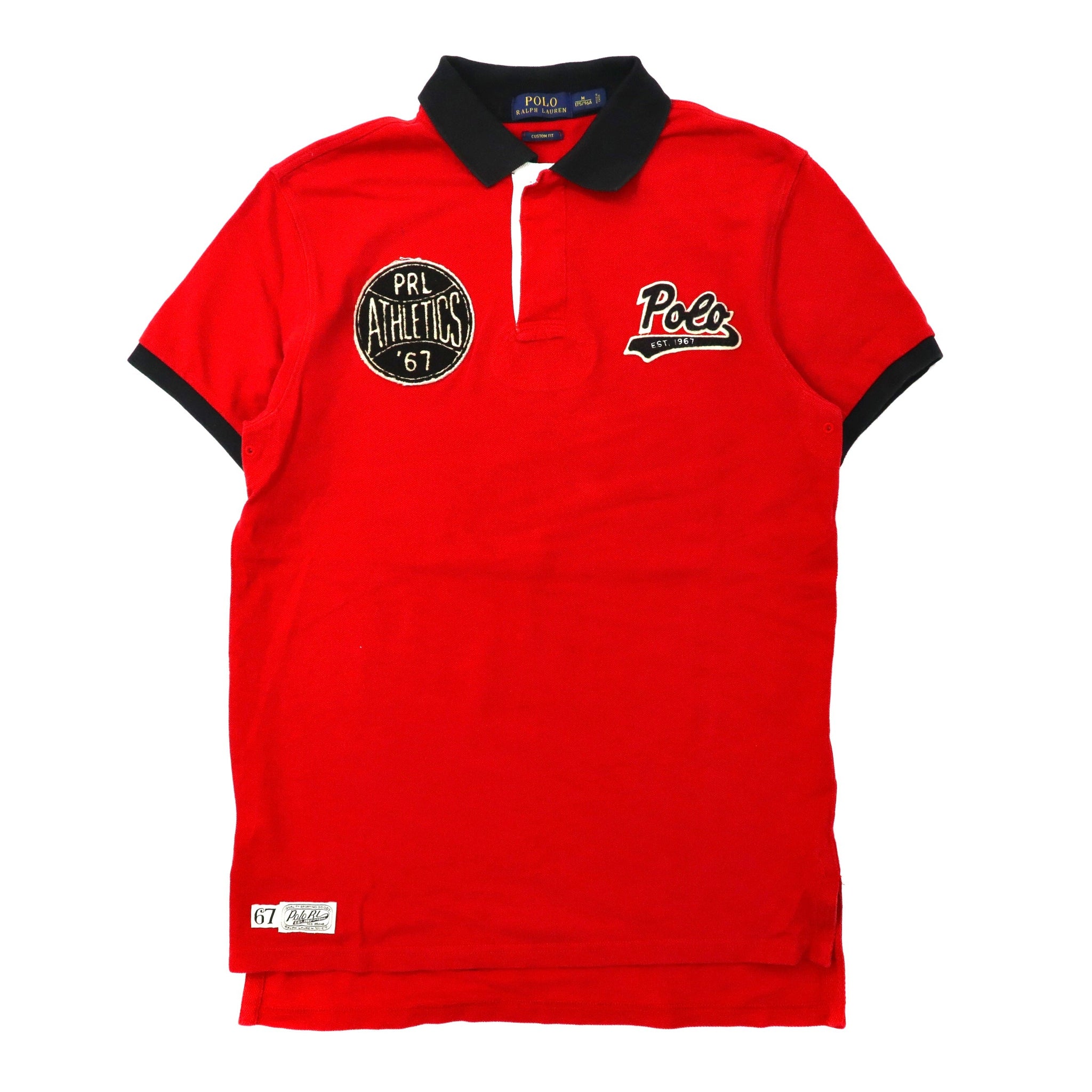 POLO RALPH LAUREN ポロシャツ M レッド コットン PRL ATHLETICS '67