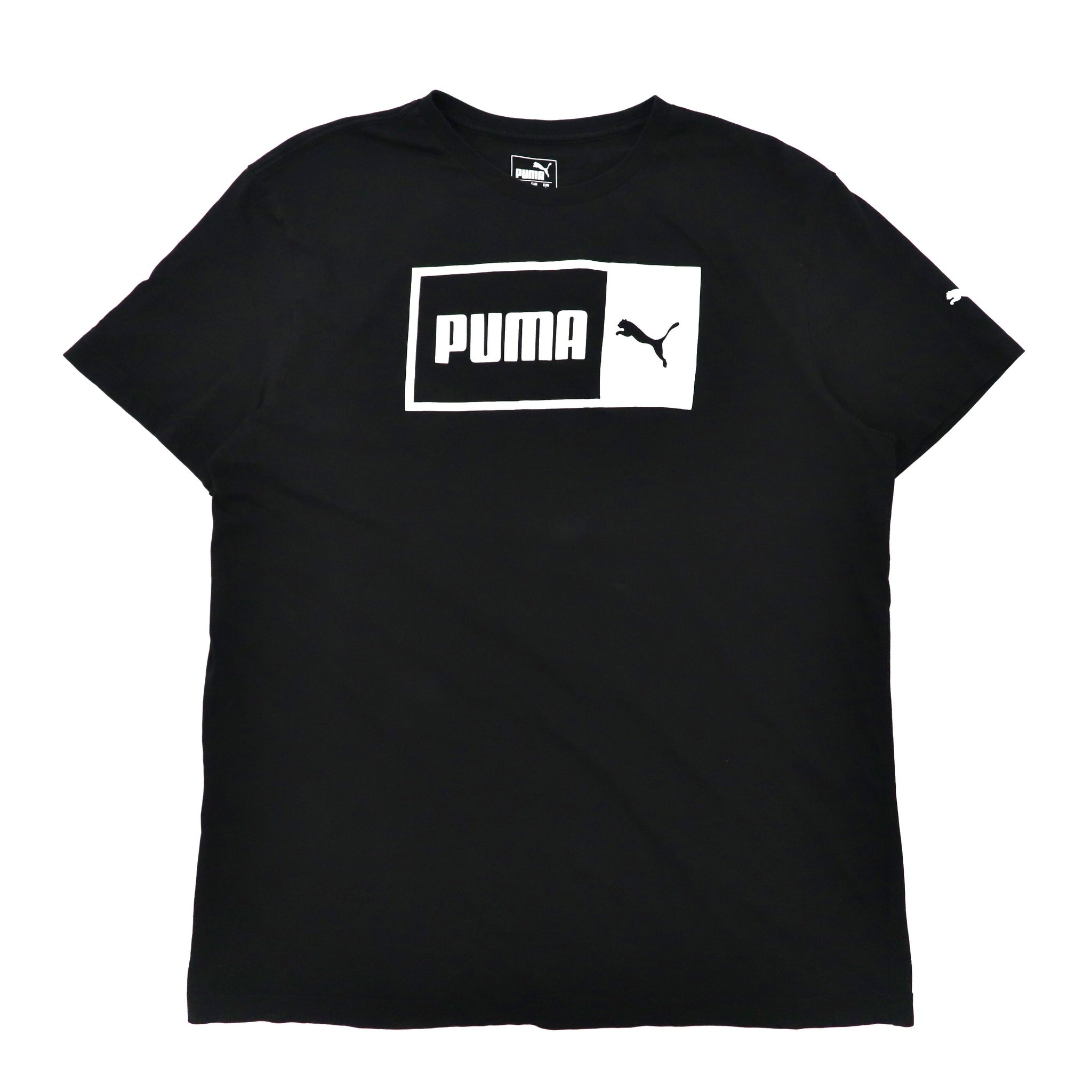 PUMA ロゴプリントTシャツ L ブラック コットン