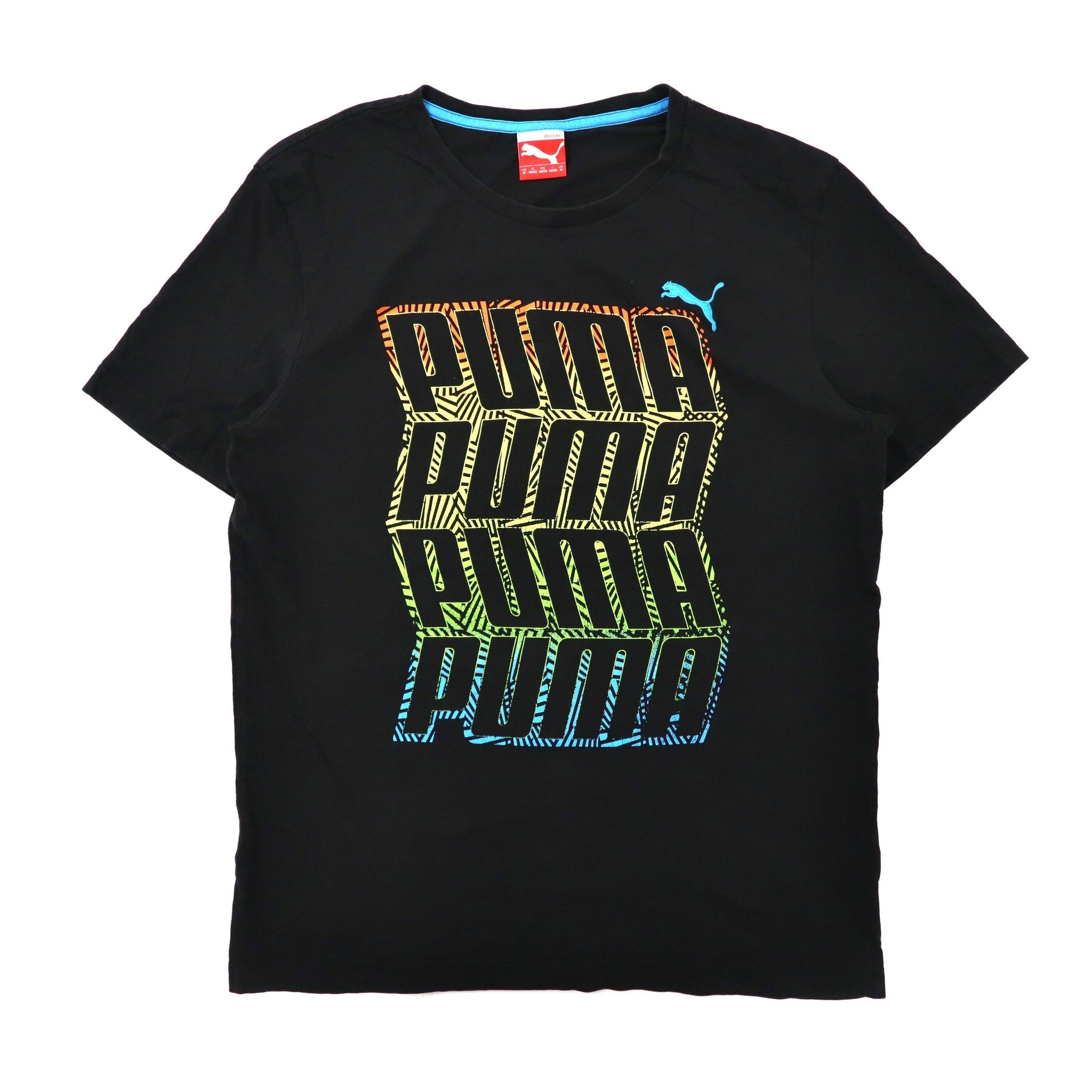PUMA ロゴプリントTシャツ M ブラック コットン