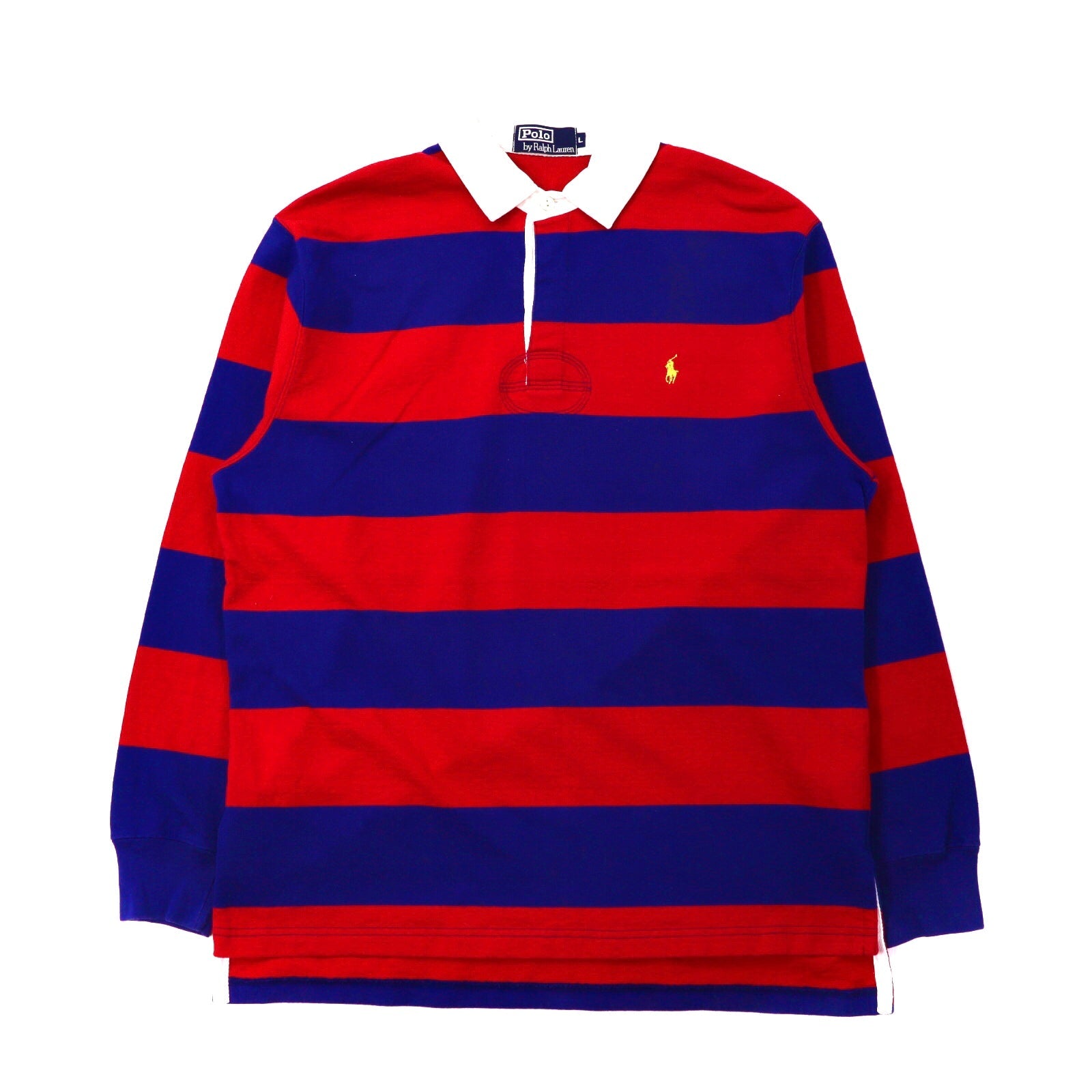 POLO BY RALPH LAUREN ラガーシャツ L ボーダー レッド ブルー コットン