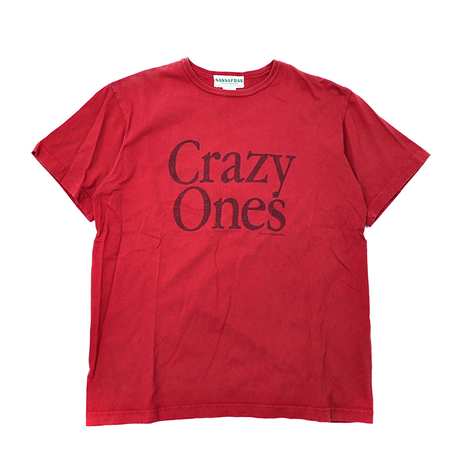 SASSAFRAS クルーネックTシャツ M レッド Crazy Ones T