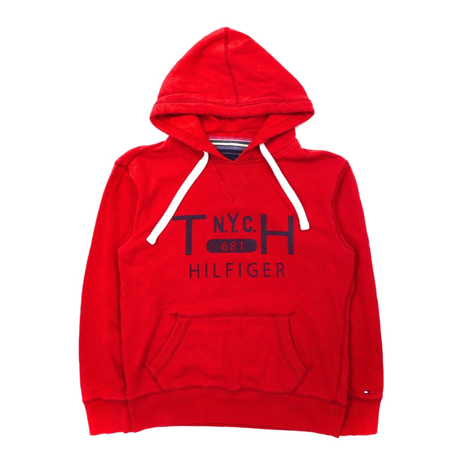 TOMMY HILFIGER パーカー S レッド ロゴプリント