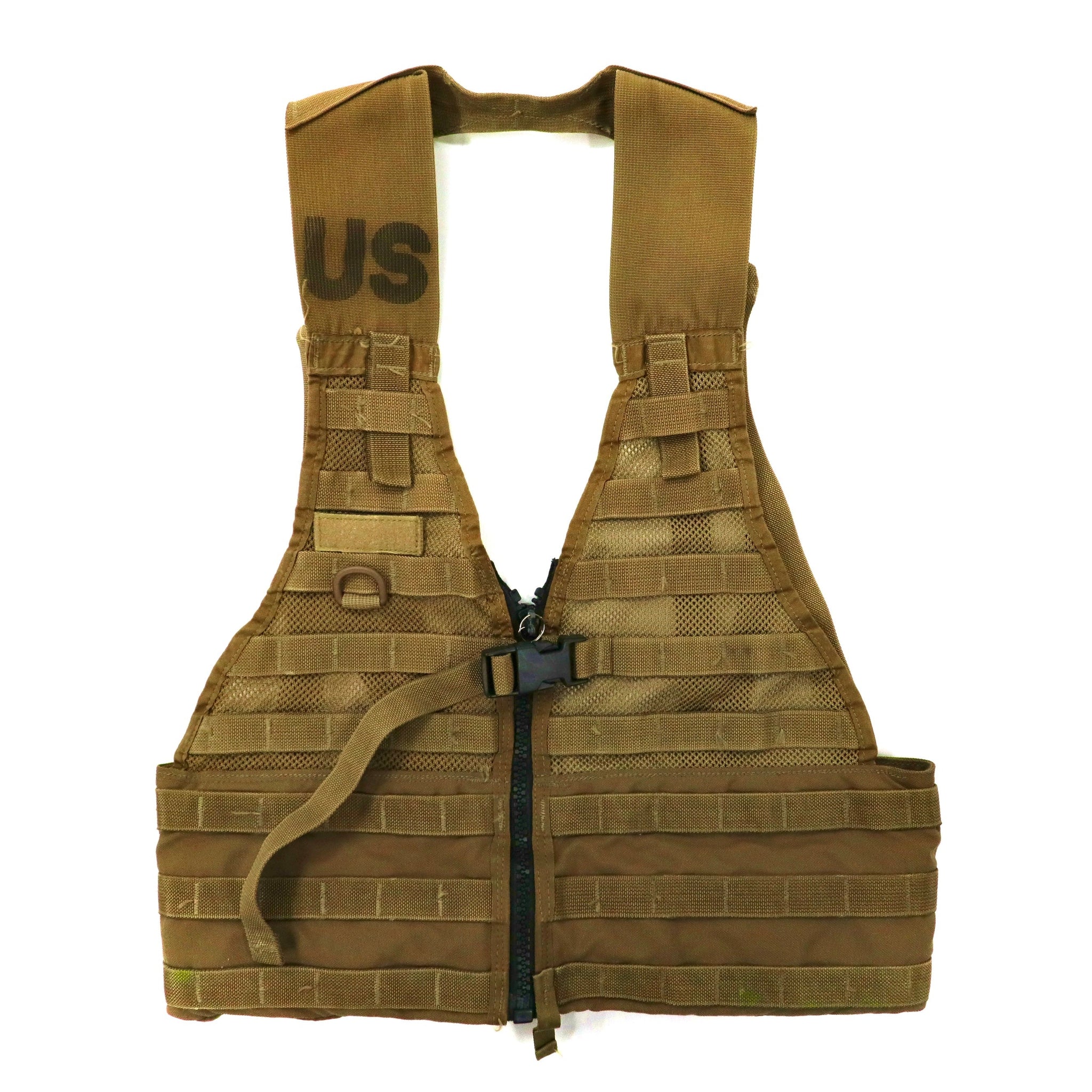 US ARMY タクティカルベスト アーミーベスト FREE カーキ  ナイロン SDS ZIPPERED FLC VEST 1-800-318-7550