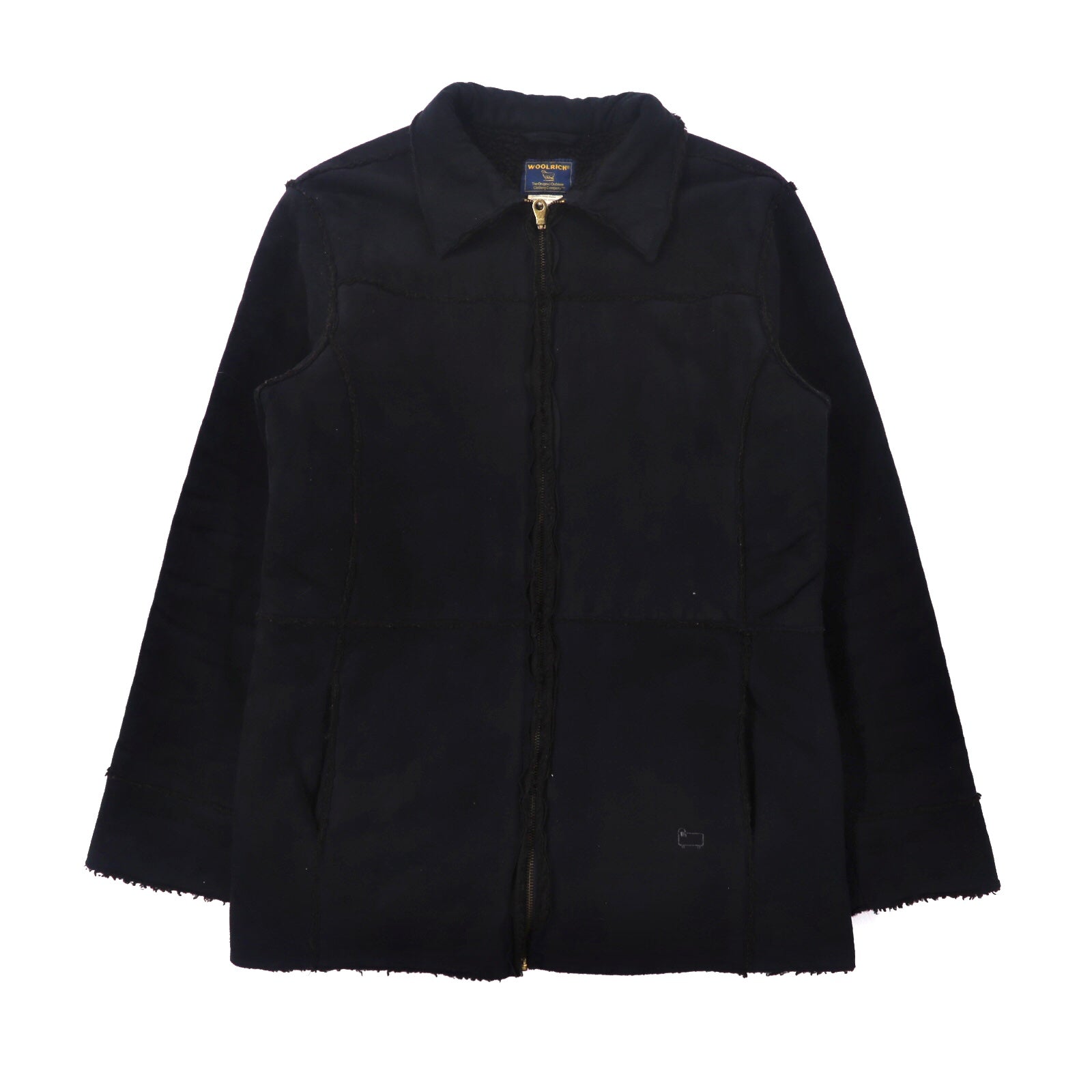 WOOLRICH フェイクムートンジャケット L ブラック ポリエステル