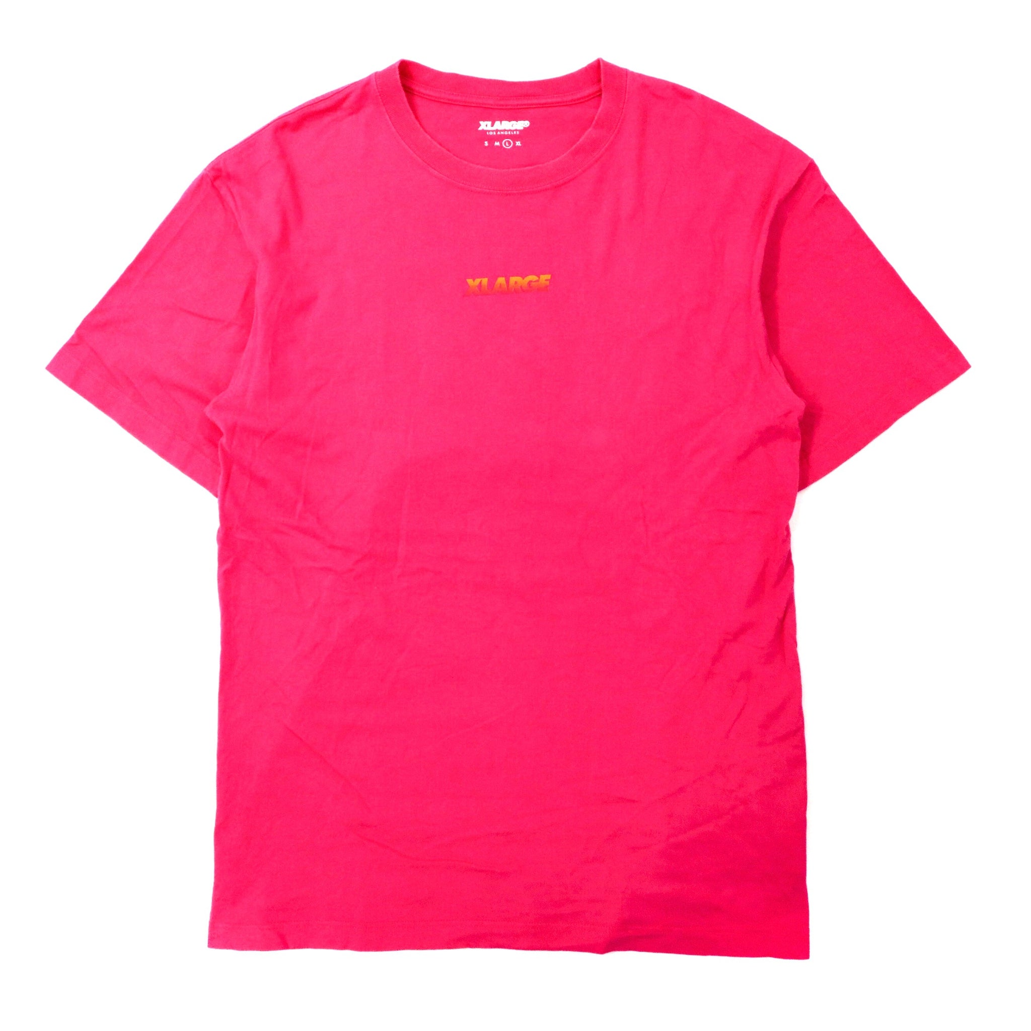 X-LARGE ビッグサイズ ロゴプリントTシャツ L ピンク コットン バックプリント S/S TEE 3 GORILLAS 01173108