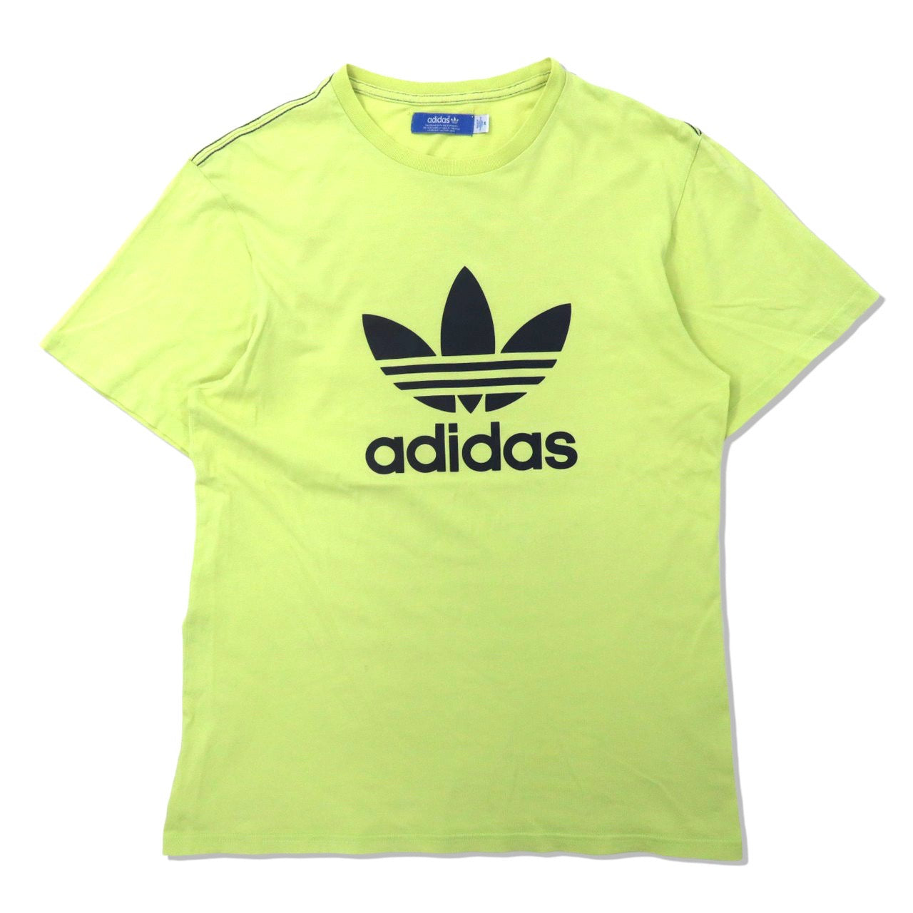adidas originals ビッグロゴプリントTシャツ M グリーン コットン トレフォイルロゴ