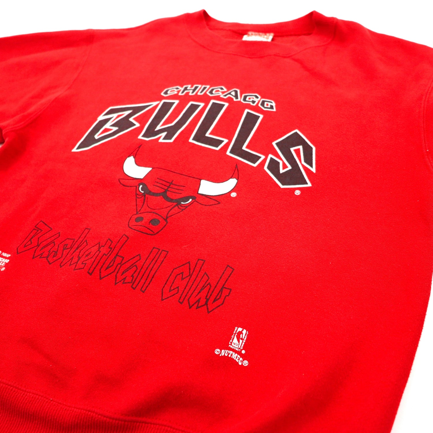 NutMeg Sweatshirt L Red Chicago Bulls 90s Made in USA NBA – 日本然