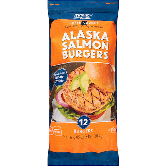 Trident Alaska Salmon Burgers 4 Ea, Seafood