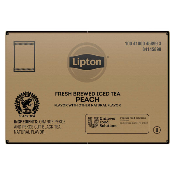 Lipton 3 Gallon Black Tea with Peach Iced Tea Filter Bags - 24/Case