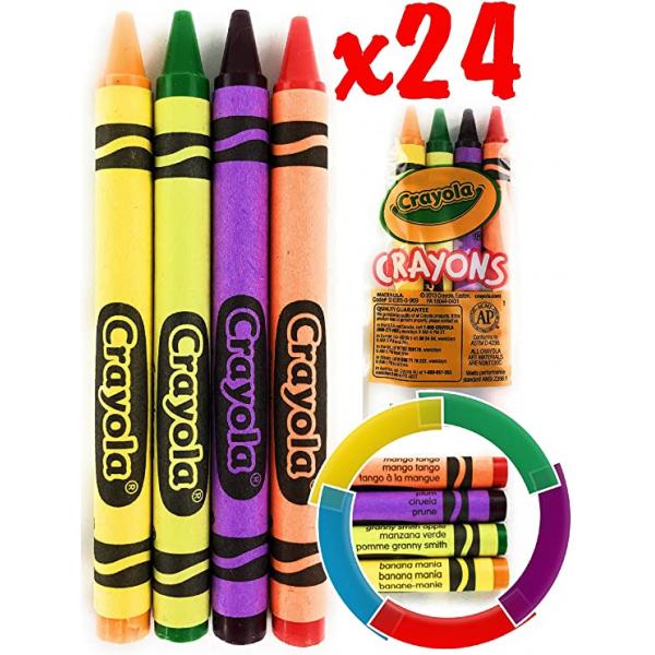 Hoffmaster Red Blue and Yellow Green Mini Triangular Double Tip Crayon - 2  count per pack 