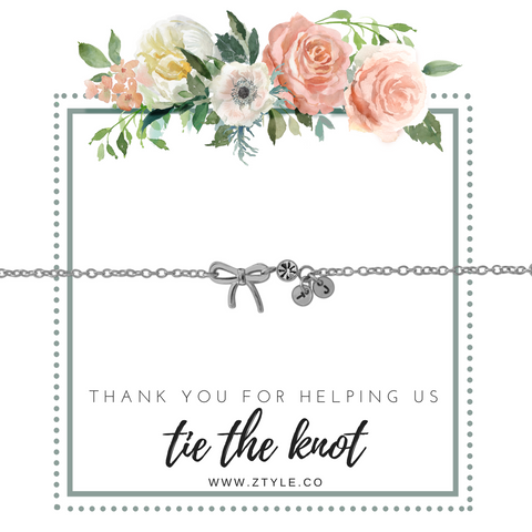 Singapore Bridesmaids Gifts - Bridesmaid Personalise Bow Knot Bracelet 