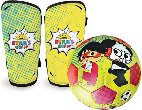 Ryan's World Kids Soccer Ball and Youth Shin Guard Set