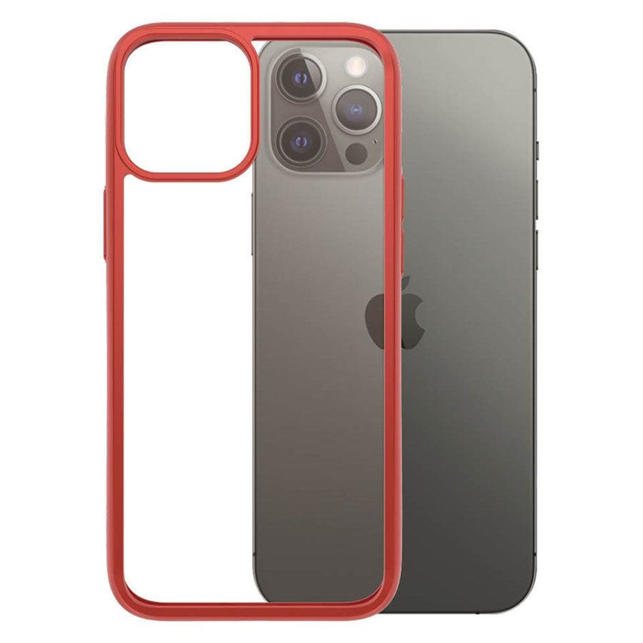 Se PanzerGlass ClearCase iPhone 12 Pro Max Cover, Mandarin Red hos Balar