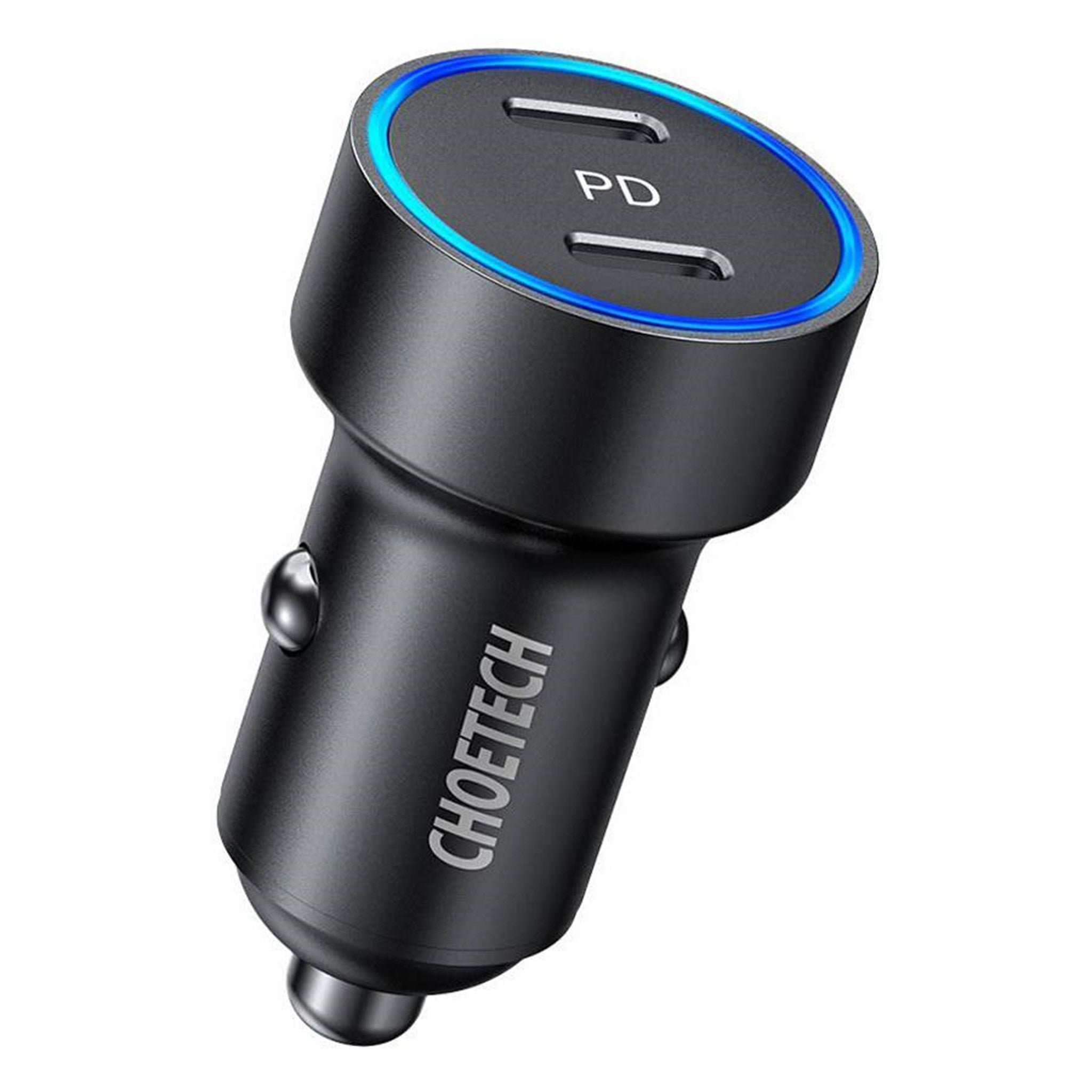 Se Choetech 36W 2-Port USB-C PD Car Charger, Sort hos Balar