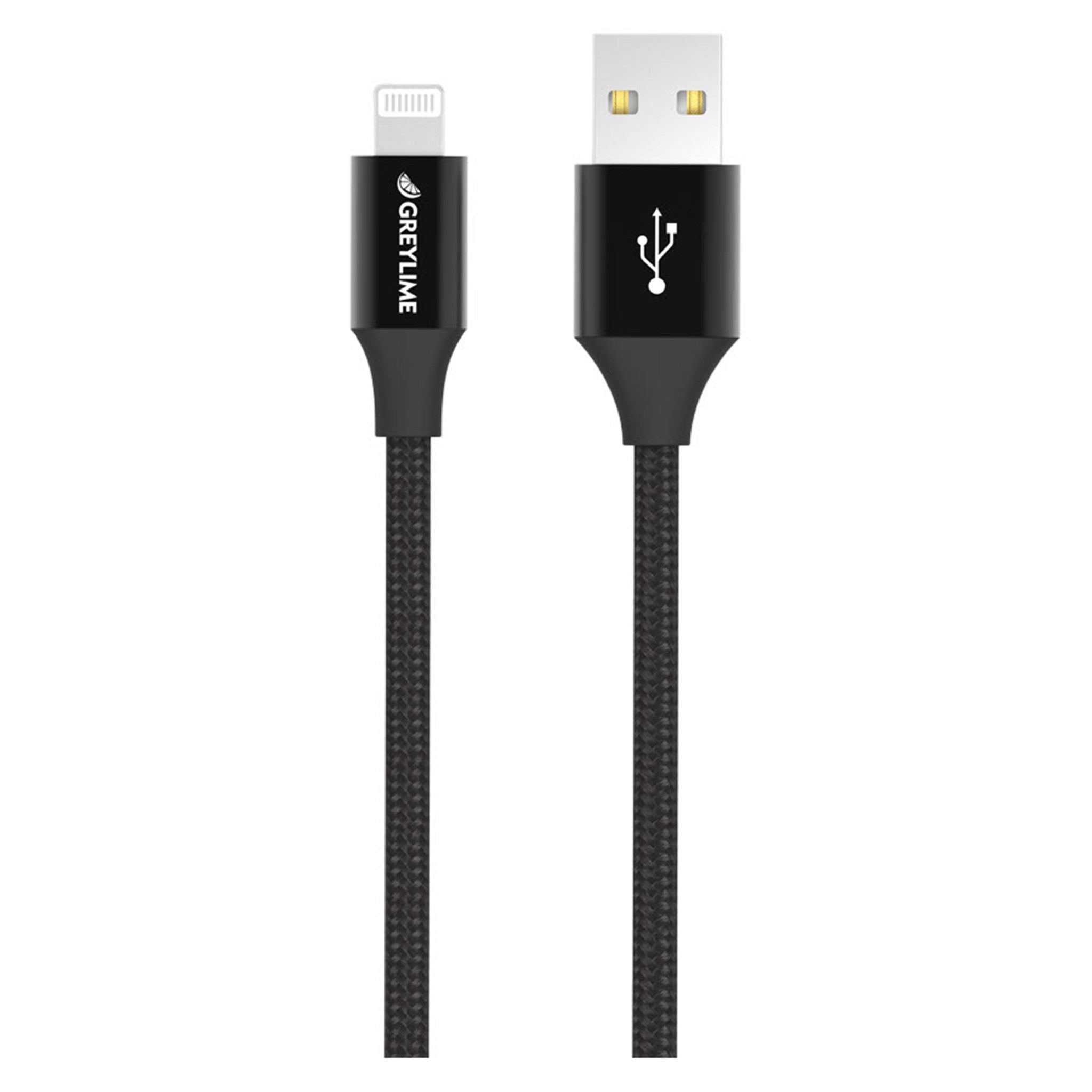 Billede af GreyLime Braided USB-A til MFi Lightning Kabel Sort 2 m