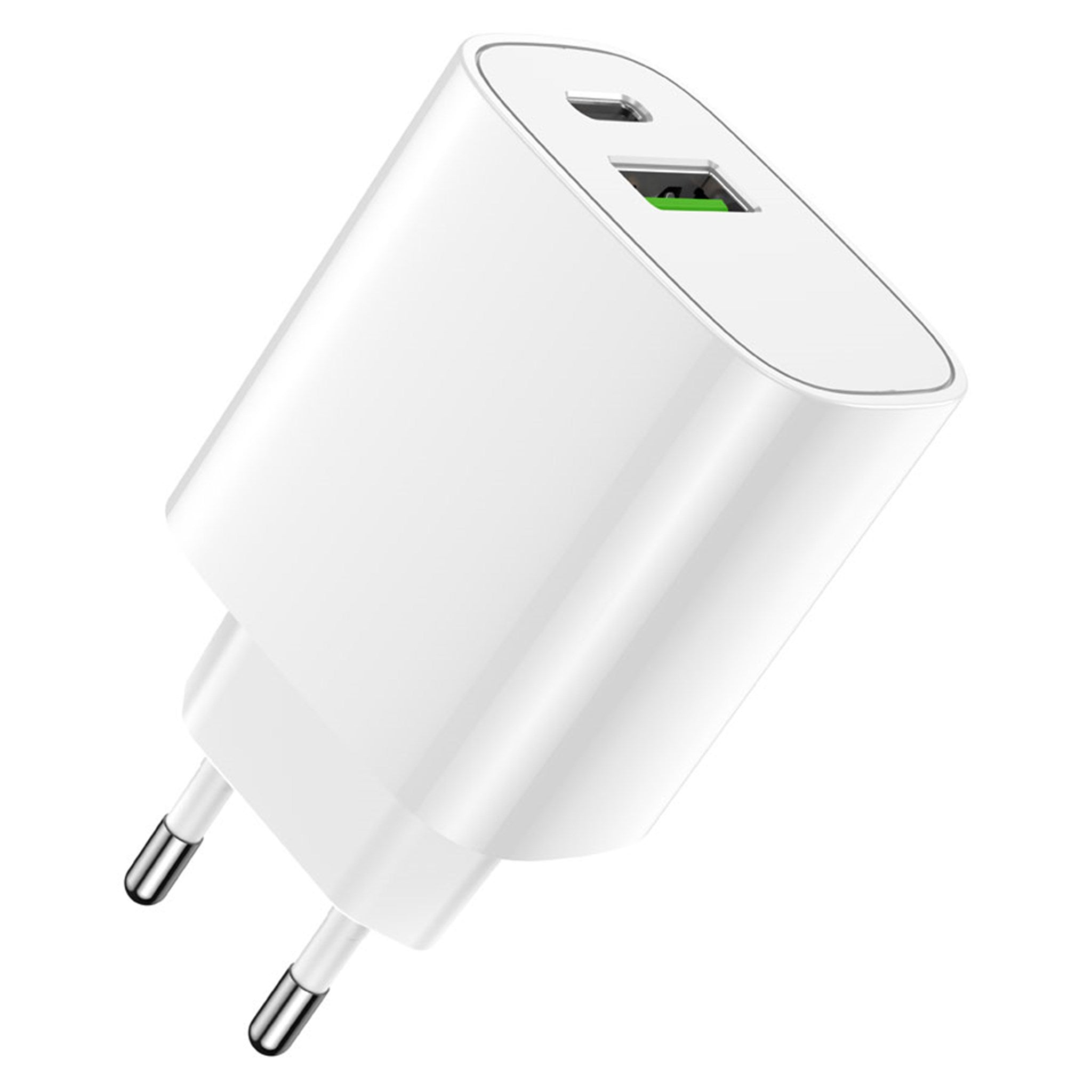 Billede af Forever 20W USB-C PD & USB-A QC Oplader, Hvid