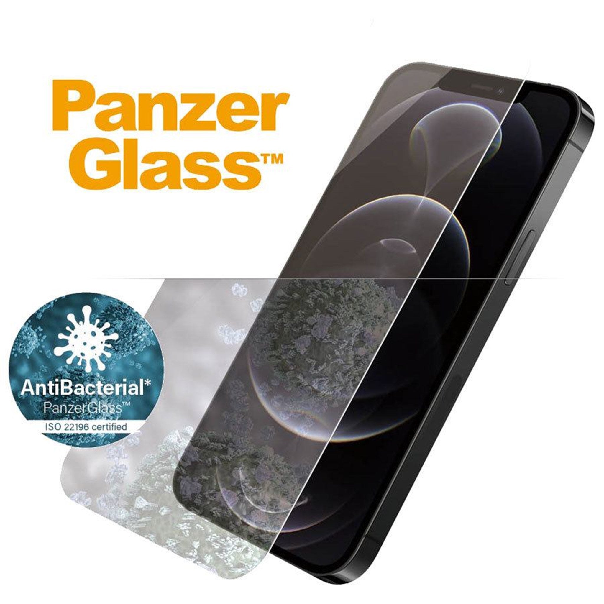 Billede af PanzerGlass iPhone 12/12 Pro AntiBacterial Skærmbeskyttelse hos Balar