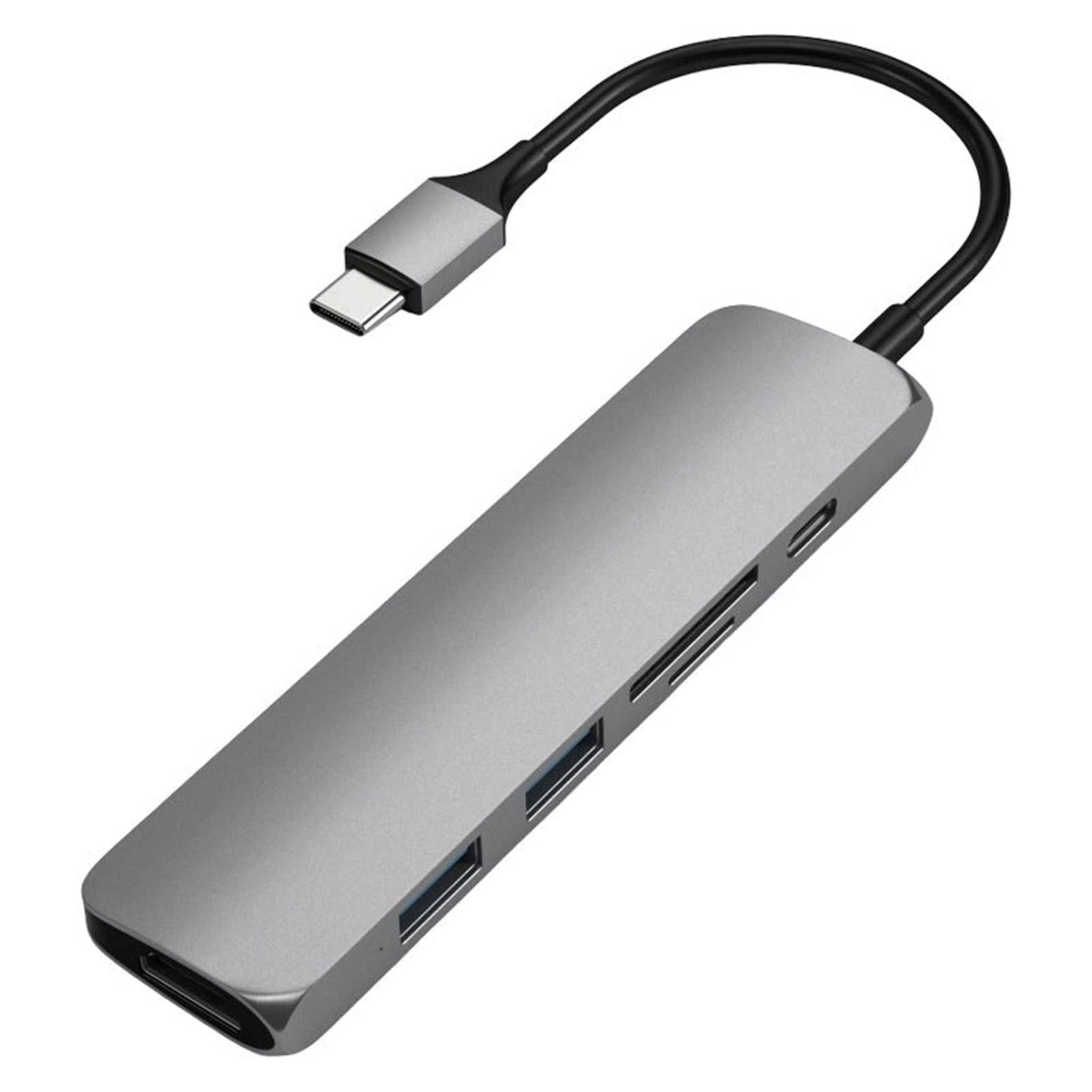 Billede af Satechi Slim USB-C MultiPort Adapter V2 m. HDMI, USB 3.0, Space Grey hos Balar