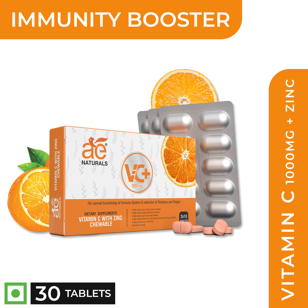 Ae Naturals Vc 1000mg Vitamin C Chewable Tablets With Zinc 30 Tabs