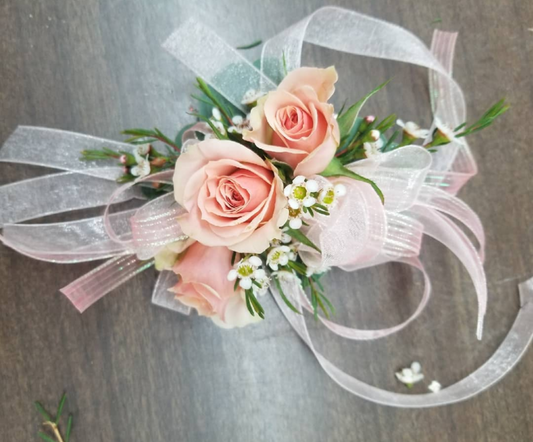 White Rose Rhinestone Corsage Bracelet in Downey, CA