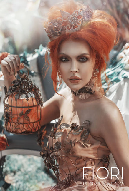 FIORI Couture marie antoinette metal corset and birdcage handbag