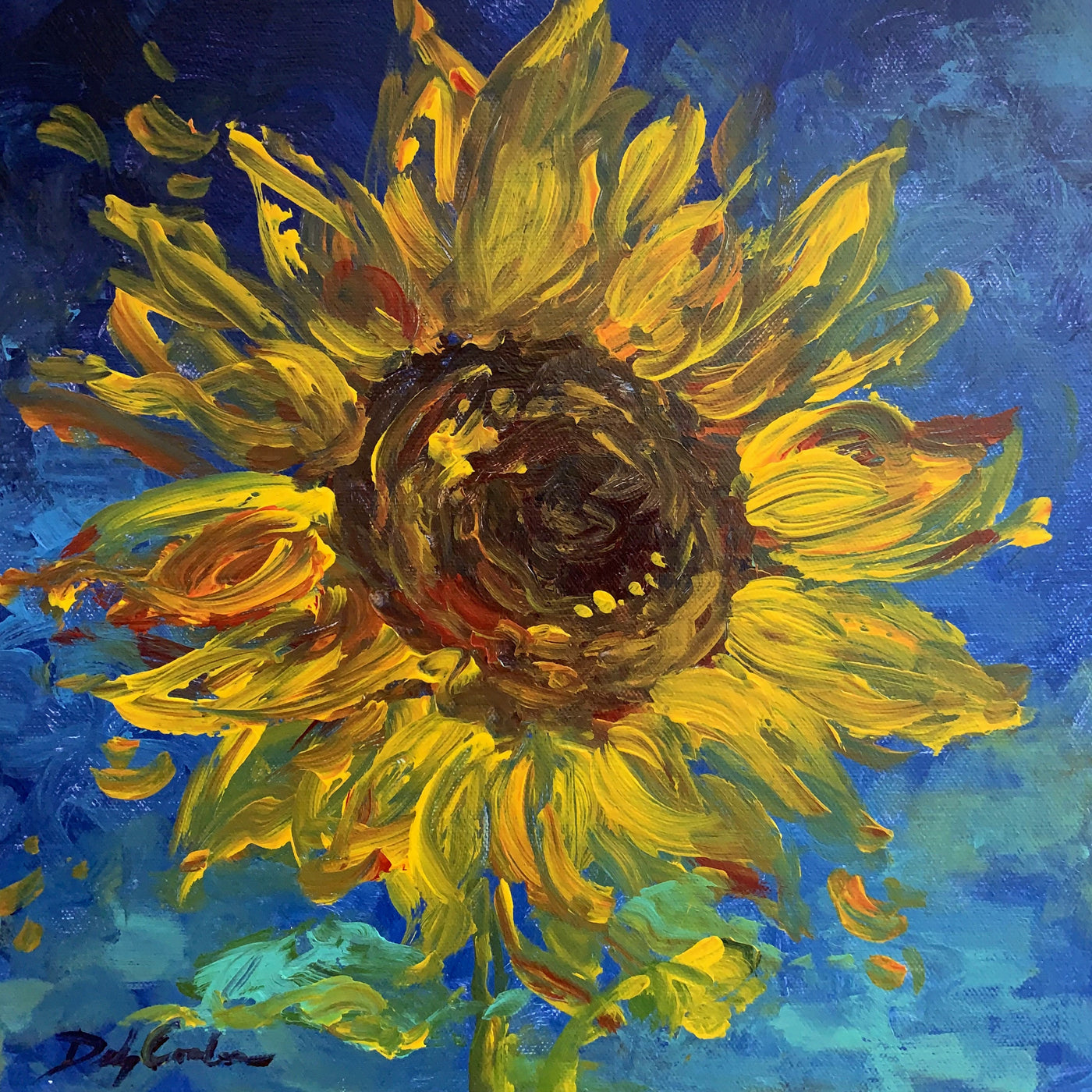 "Sunflower II" Original Canvas Painting by Debi Coules
