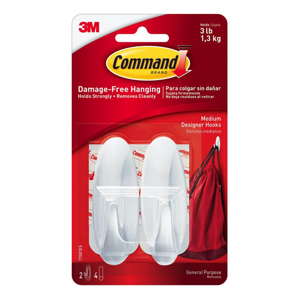 3M Command Small Single Clear Wire hook (Holds)0.23kg, Pack of 5