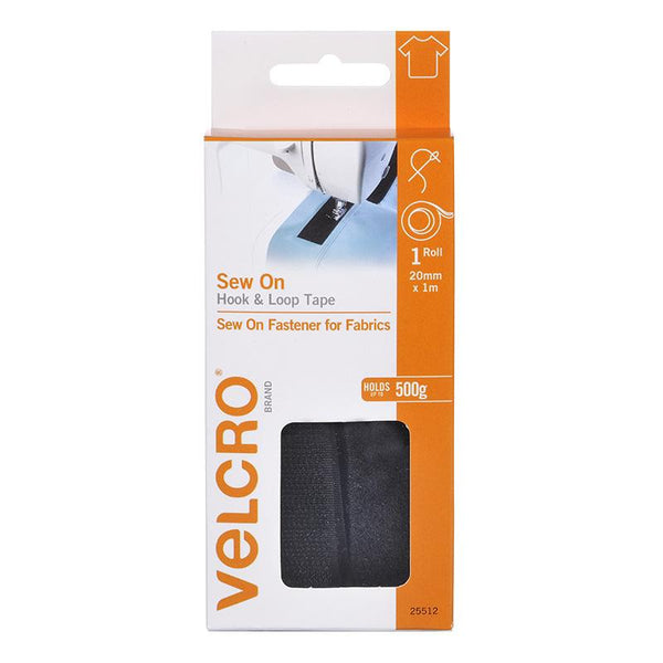 Velcro Brand Stick on Hook and Loop Tape 20 mm X 1 Meter Black