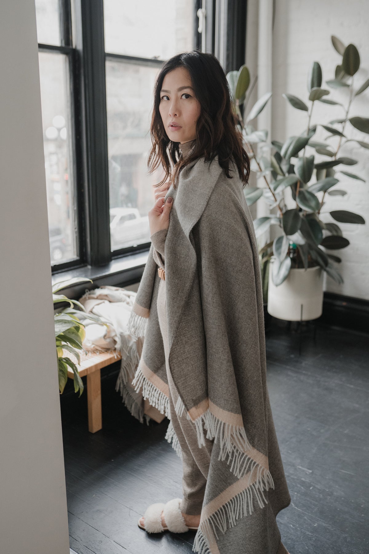 LIDMN Super 140s SHAWL COLLAR CAPE COAT - 通販 - pinehotel.info