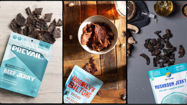 Comparing Beef Jerky Biltong And Vegan Mushroom Jerky All Healthy Snack Choices From Terra Powders Clean Food Power Market