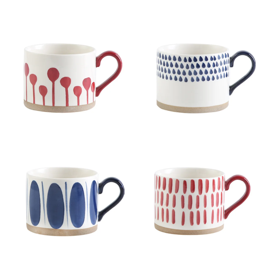 Artful Abstracts Stackable Ceramic Mugs