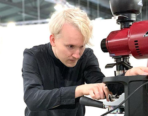 Kaapo Paavolainen en el campeonato mundial barista en Milan, Italy. Kaapo Paavolainen