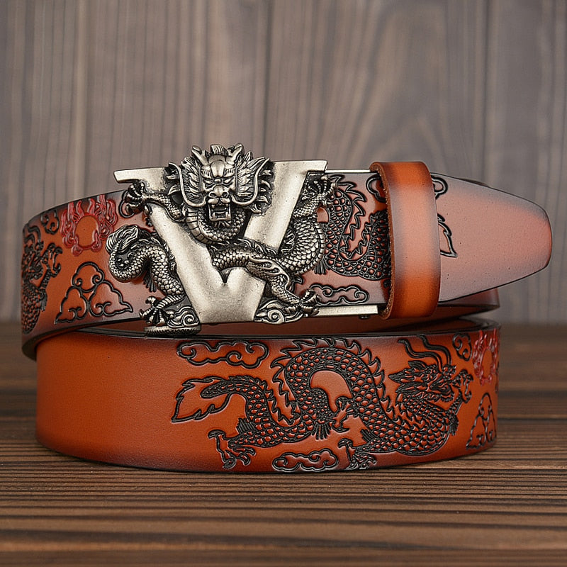 Martial Arts Genuine Leather Dragon Belt - aubreyandclaudia