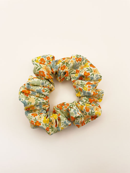 Yellow Strawberry Print Scrunchie