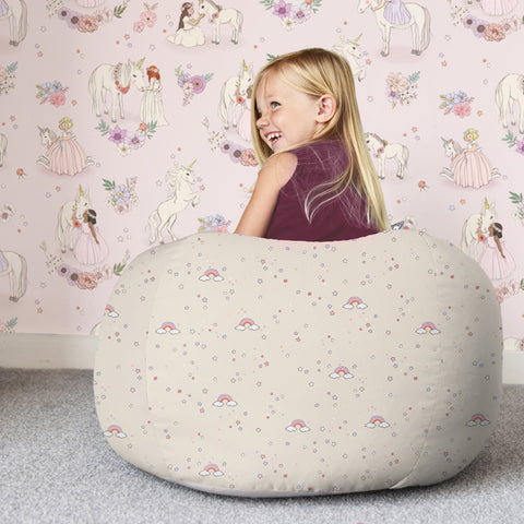 Wallpaper and matching beanbag in Unicorn theme