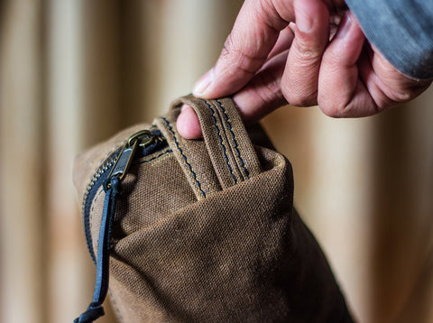 Waxed Canvas Dopp Kit