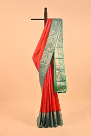 Pink Soft Silk Saree - 5K to 10K, Butta, Contrast, Dark, Festive - Kanchi Kamakshi Silks