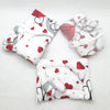 8 PIECES  BABY BEDDING SET RED HEARTS