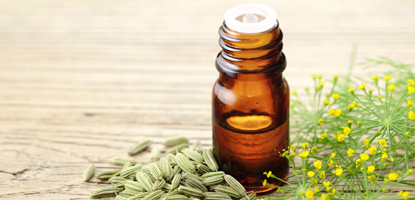 essential oil bottle with fennel