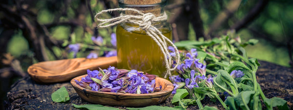 vetiver essential oil in diffuser in oil shop