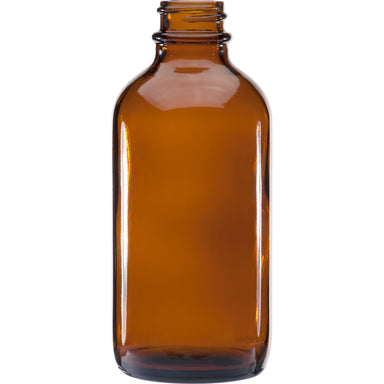 16 oz Amber Boston Round Glass Bottle