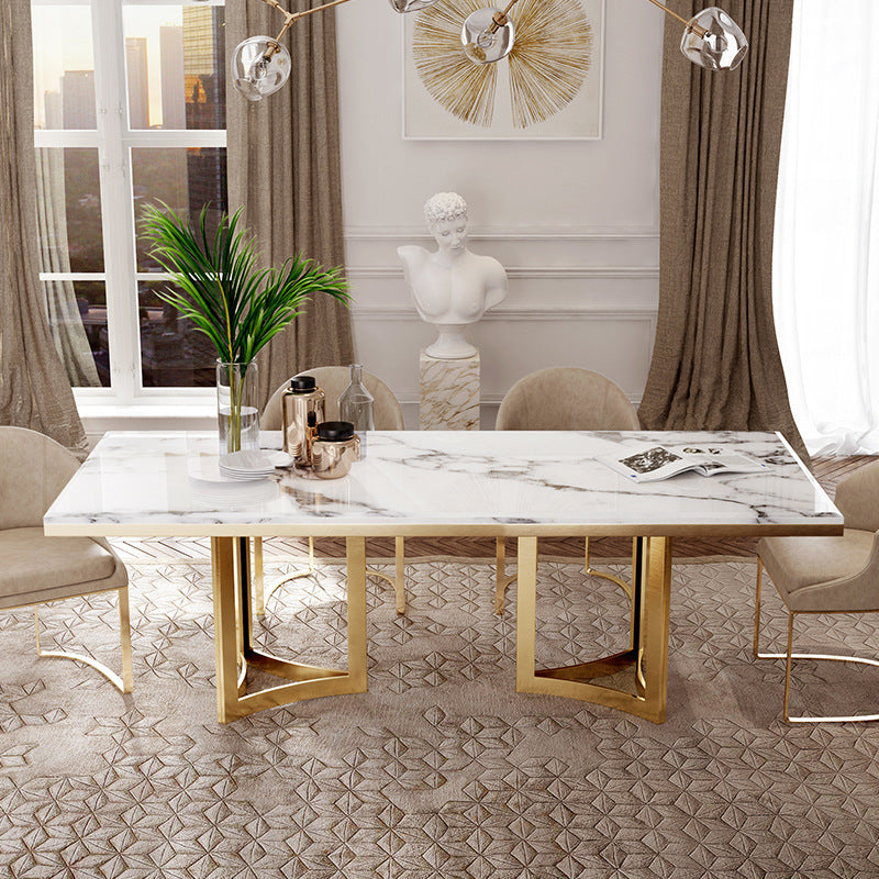 white and gold kitchen table