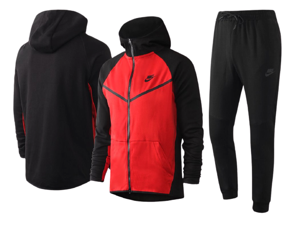 black and red nike tracksuit