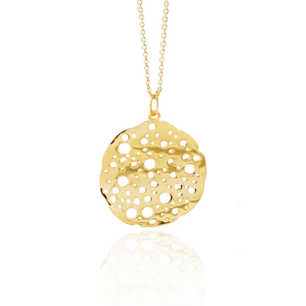 Gold Plated Silver Sterling Moon Crater Necklace – Martha Jackson Jewellery