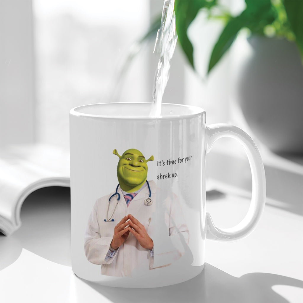 Funny Shrek Up Meme Coffee Ceramic Mug