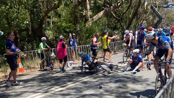 a crash during a bicycle race