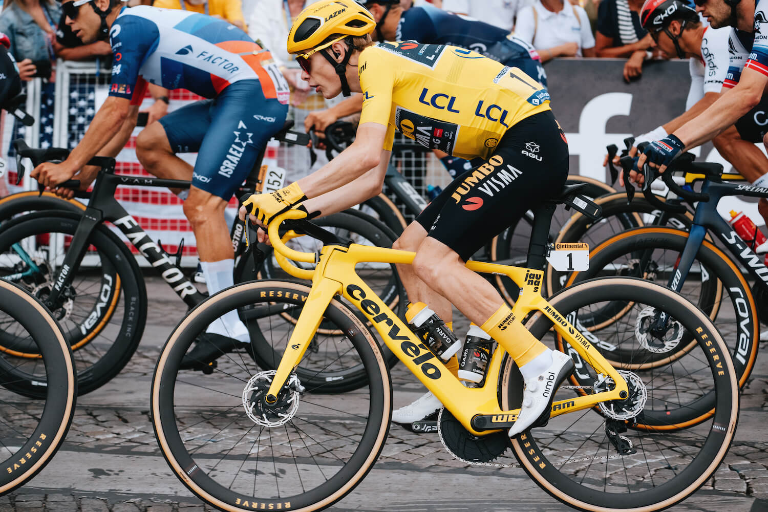 Jonas riding in the 21st stage of the Tour de France