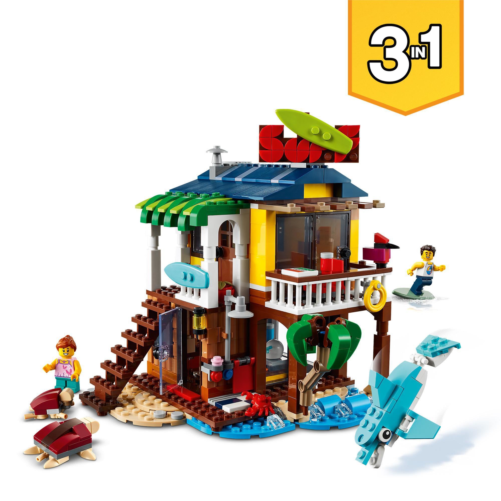 lego 3 in 1 surfer beach house