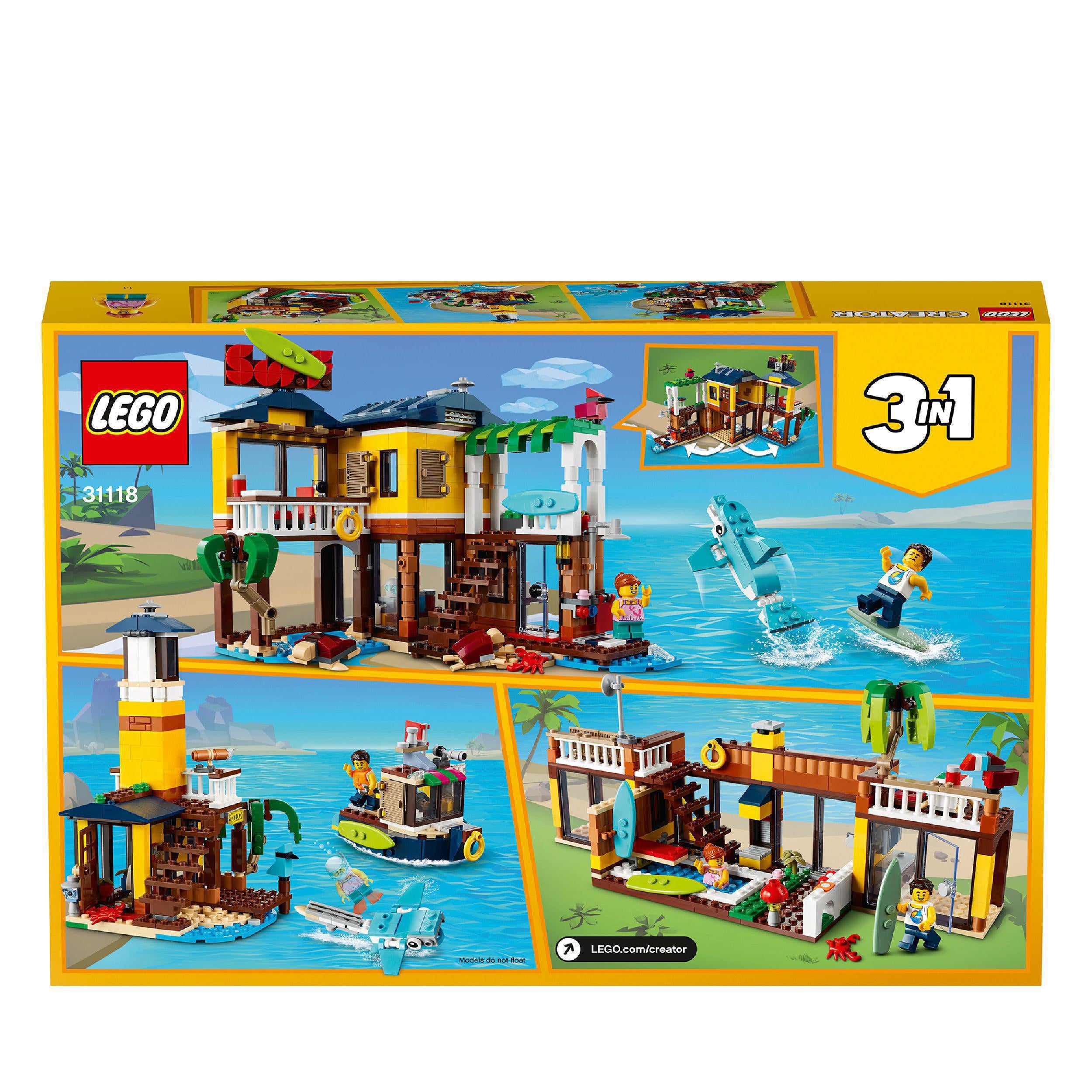 lego 3 in 1 surfer beach house