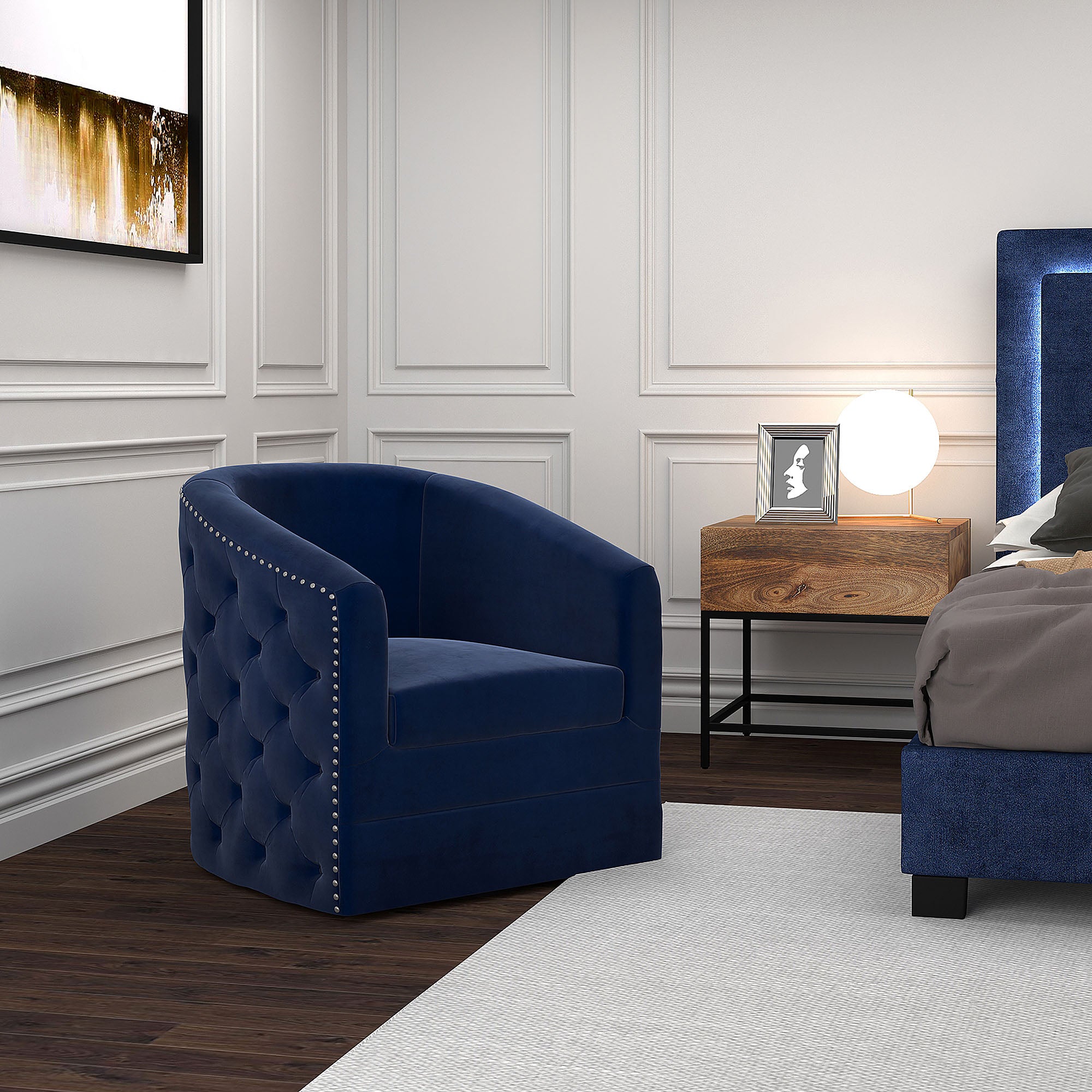 blue swivel accent chairs for living room